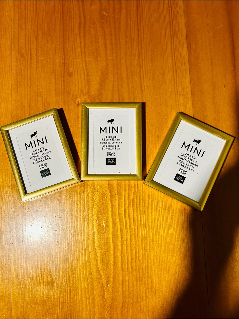 (3/$10) mini Gold Photo Frame - Set of 3